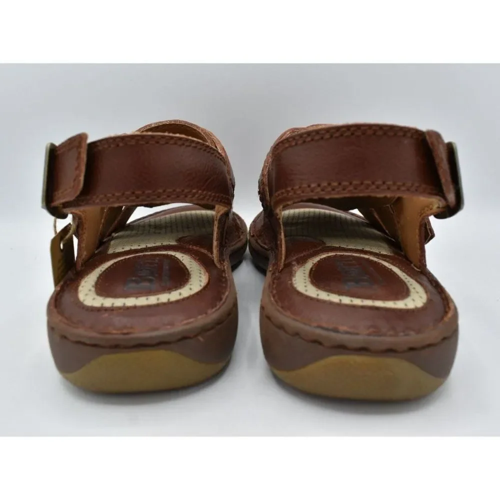 Born‎ Mens Size 12 Miguel Full Grain Leather Dark Tan Bourban Sandals Shoes